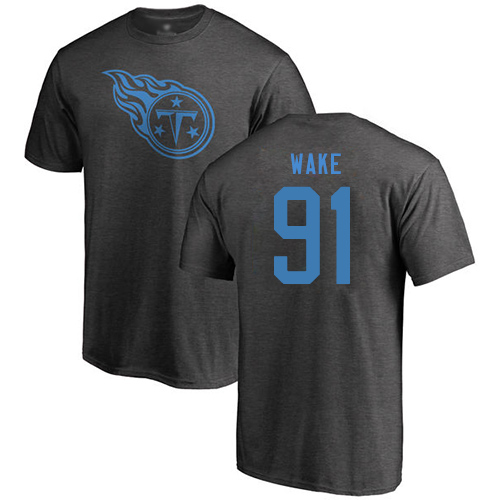 Tennessee Titans Men Ash Cameron Wake One Color NFL Football #91 T Shirt->tennessee titans->NFL Jersey